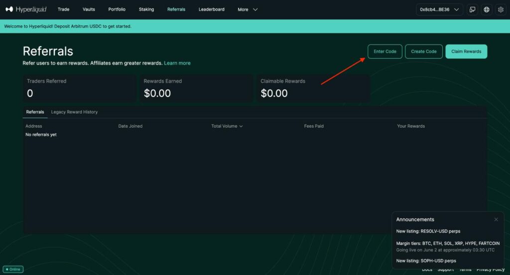 How to Use the REBATE Code on Hyperliquid